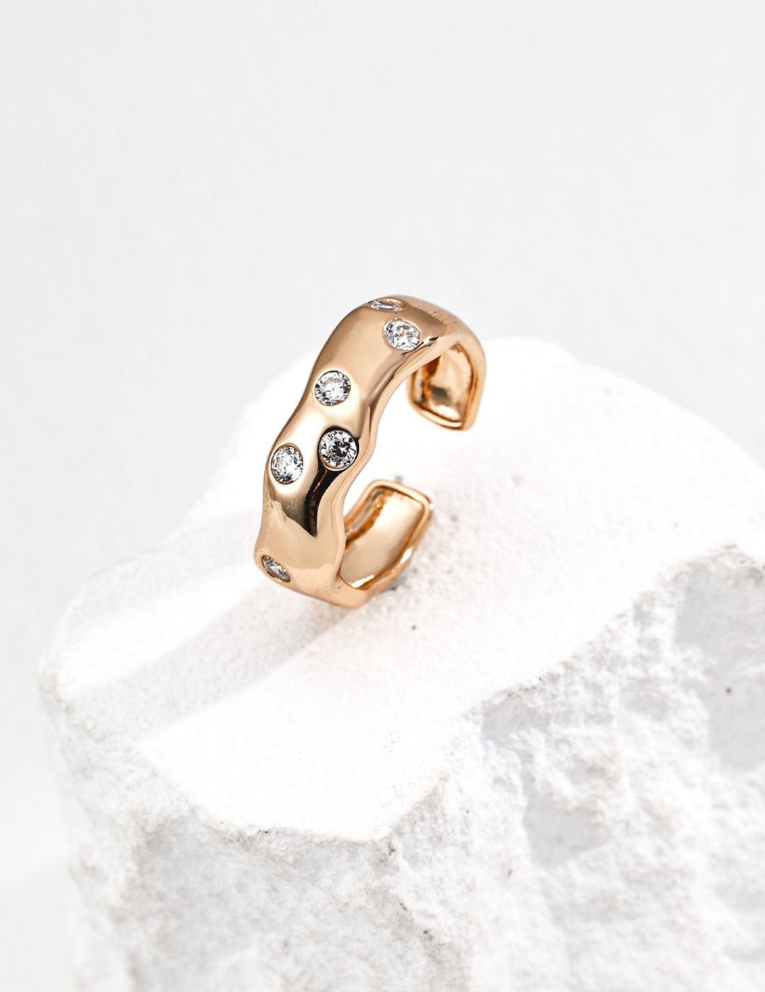 Starry S925 Sterling Silver Ring with Cubic Zirconia