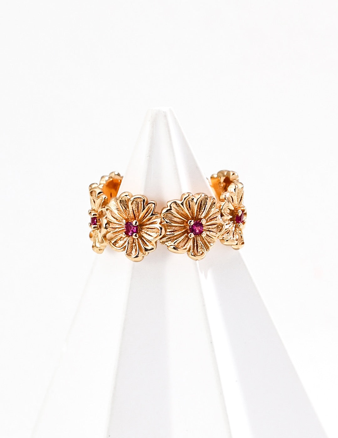 Flower S925 Sterling Silver Ring with Cubic Zirconia