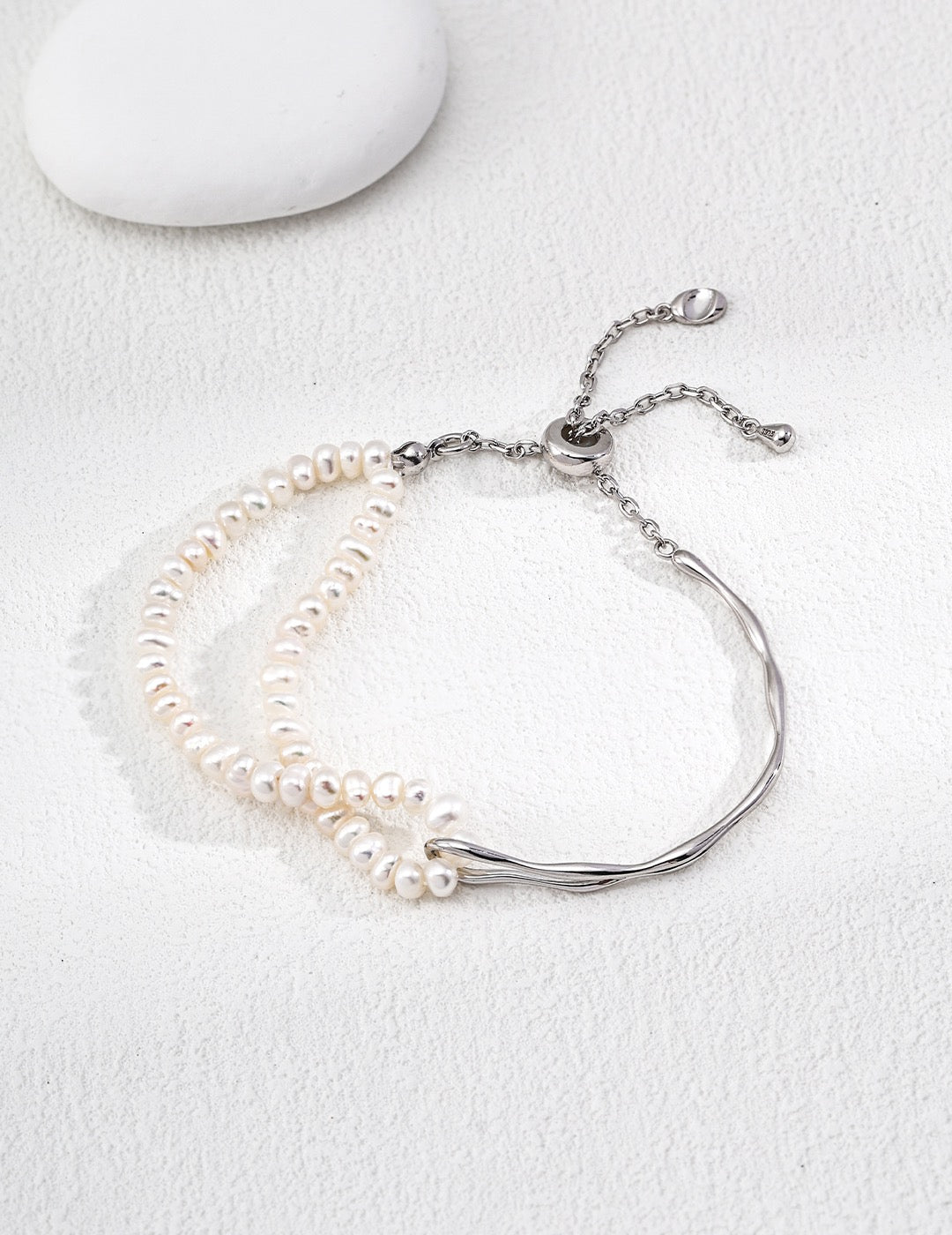 S925 Silver Minimalist Pearl Design Bracelet