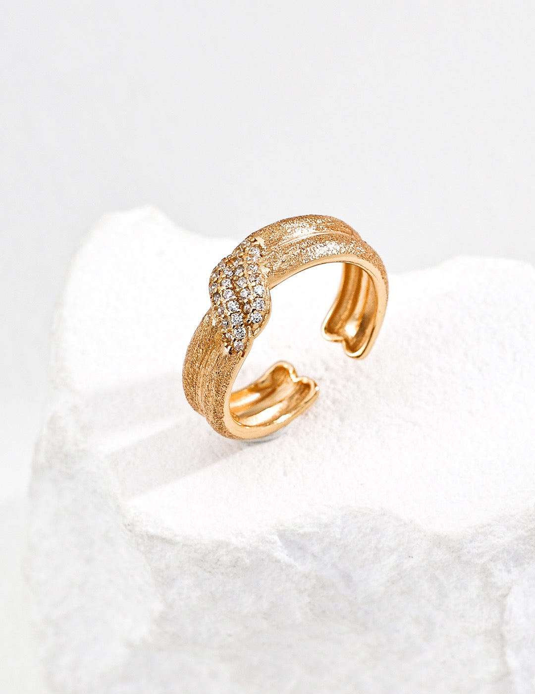 S925 Silver Vintage Matte Zircon Ring