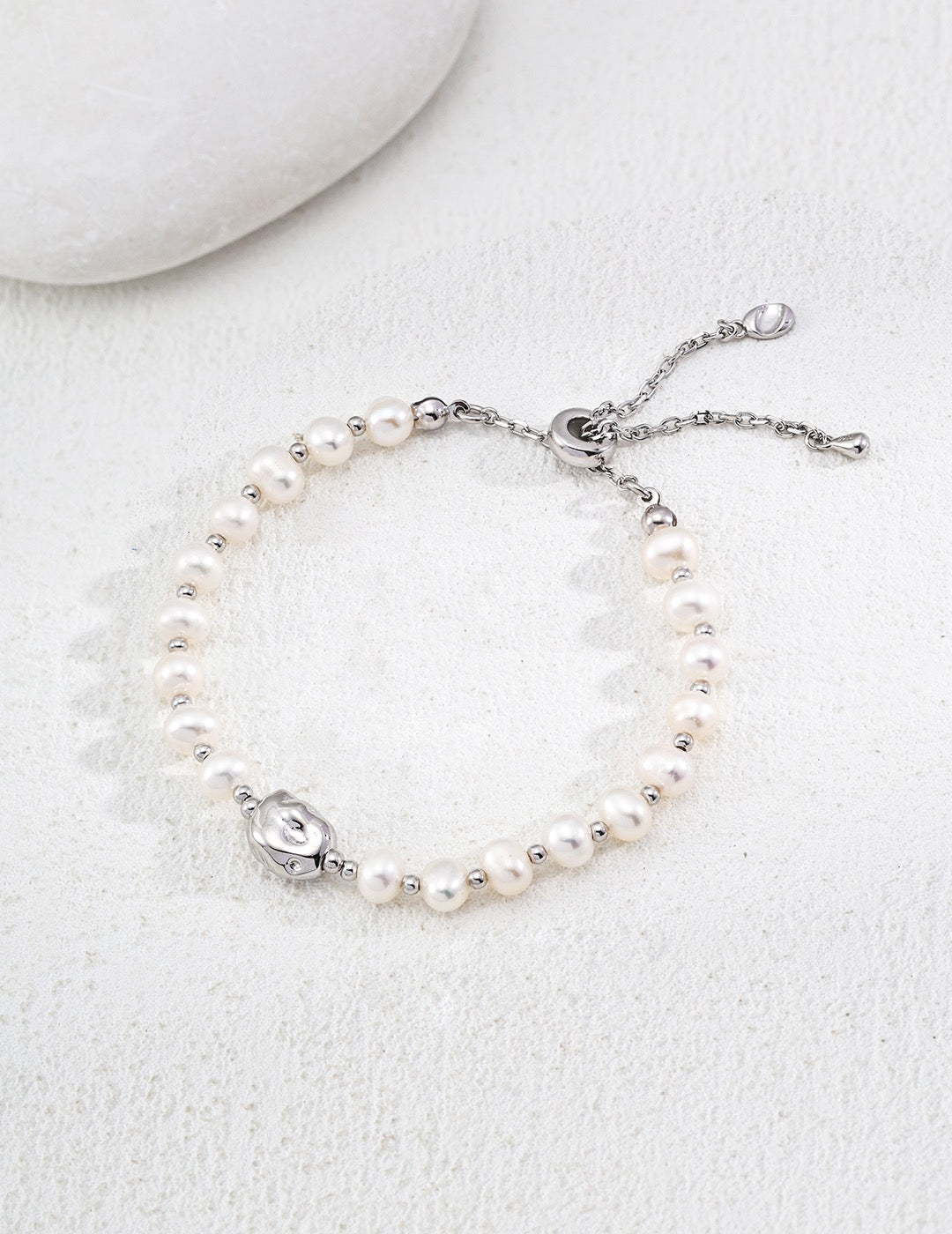 S925 Silver Minimalist Natural Pearl Bracelet