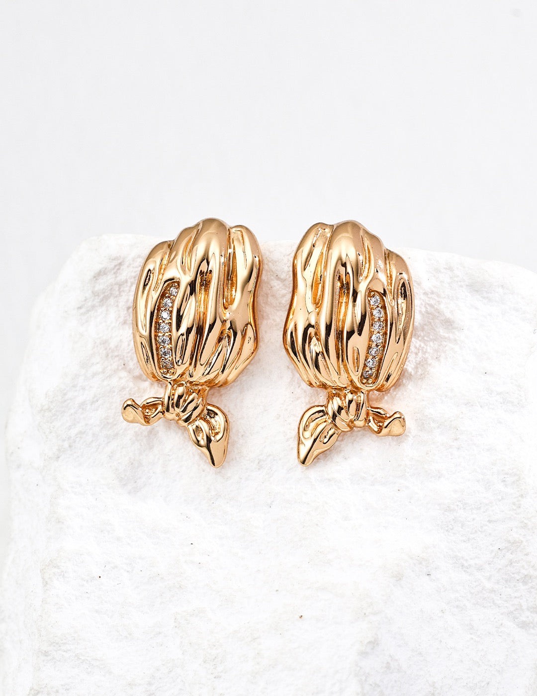 Ribbon Scarf S925 Vintage Silver Earrings