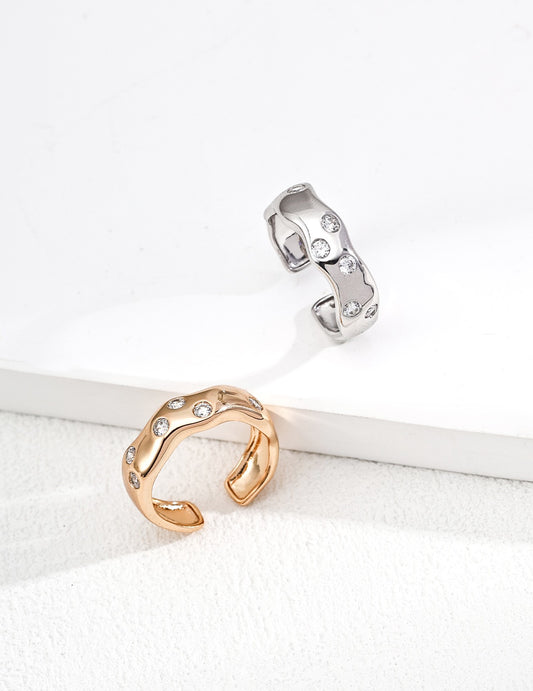 Starry S925 Sterling Silver Ring with Cubic Zirconia