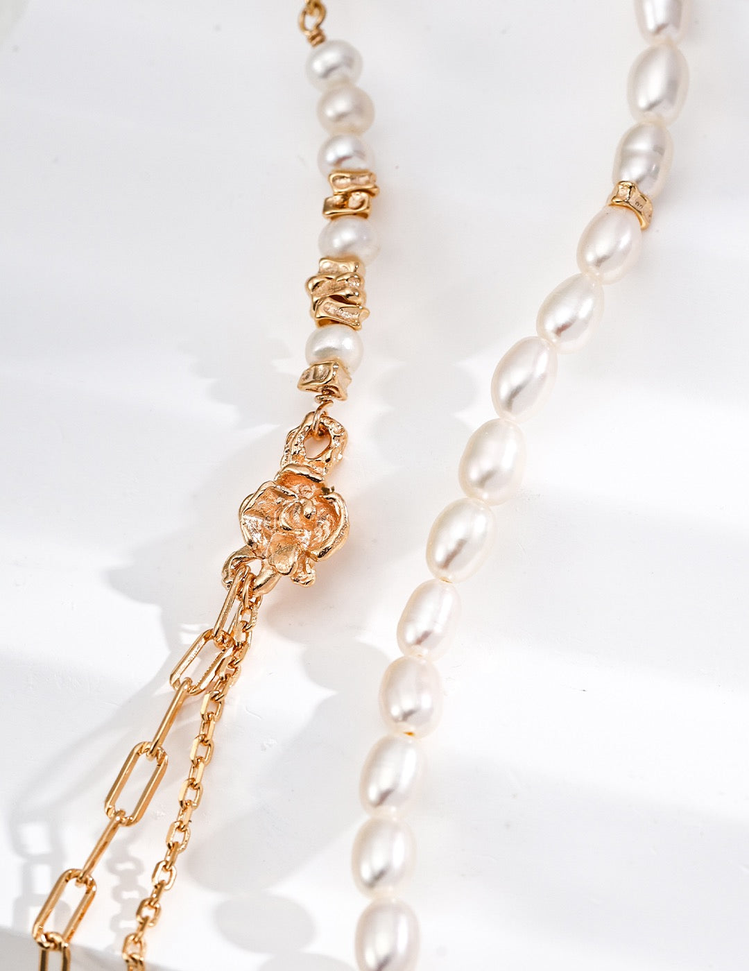 Rose S925 Sterling Silver Necklace with Natural Pearls