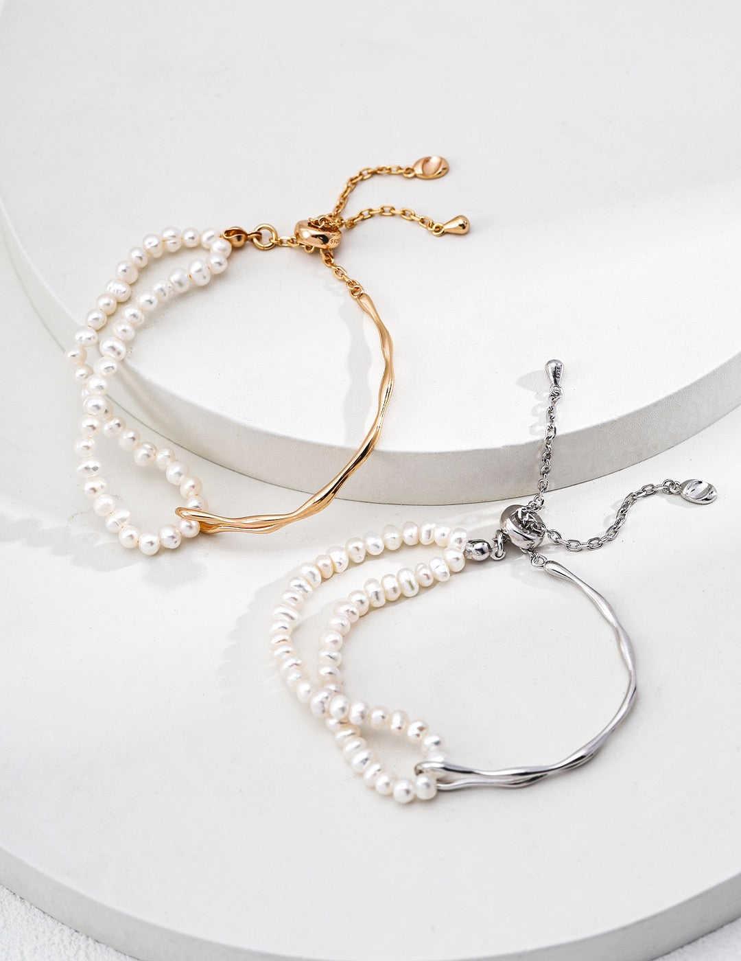 S925 Silver Minimalist Pearl Design Bracelet