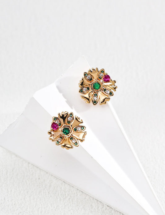 Snowflake S925 Silver Vintage Zircon Earrings