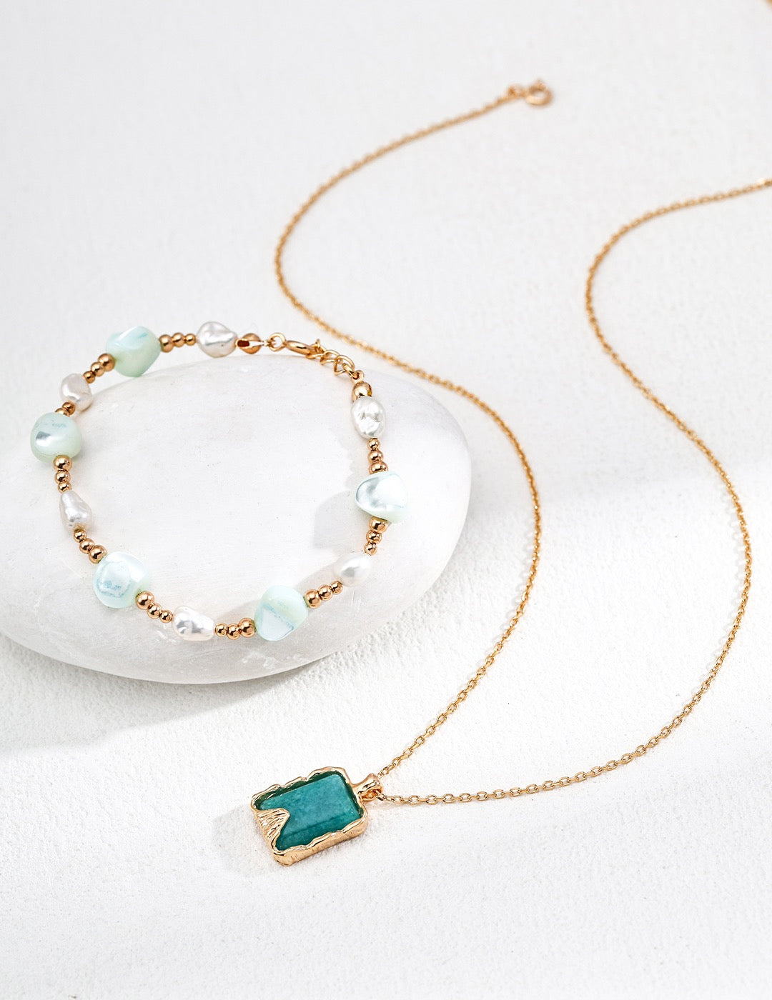 S925 Silver Minimalist Amazonite Pendant Necklace