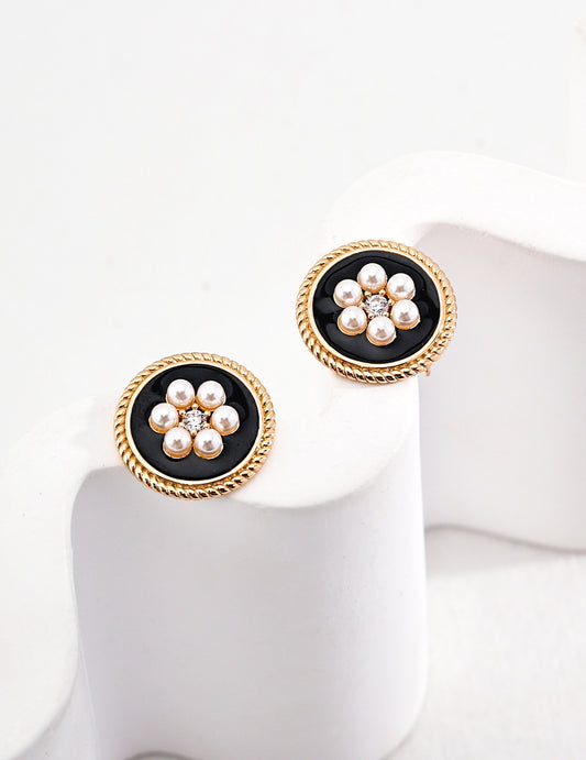 S925 Silver Imitation Pearl Stud Earrings