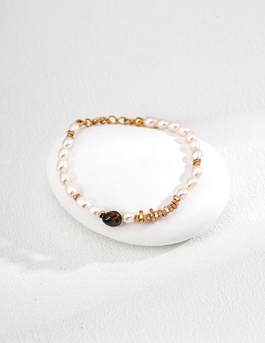 Tiger’s Eye & Pearl Bracelet