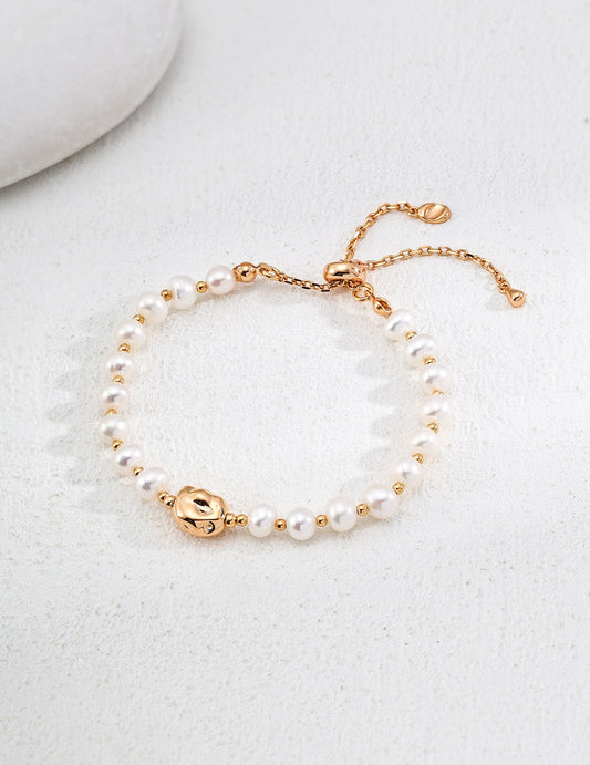 S925 Silver Minimalist Natural Pearl Bracelet
